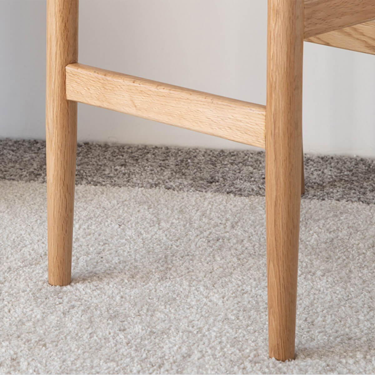 Oakley Woven Cord Bar Stool solid oak frame detail