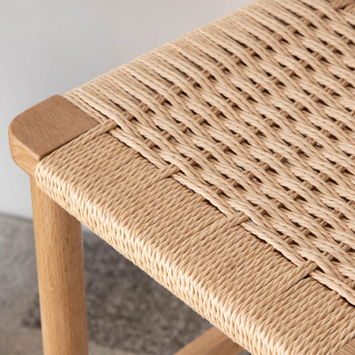 Oakley Woven Cord Bar Stool woven seat detail