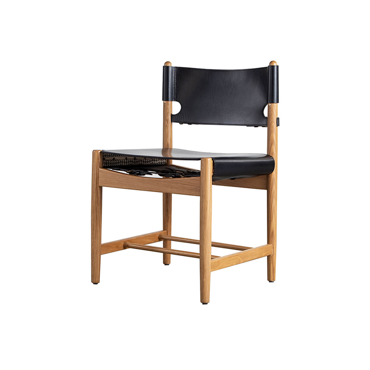Spanish Dining Chair with black upholstery