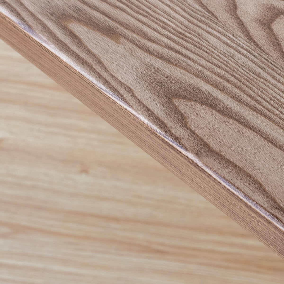 Close-up of the solid American ash grain on the Stockholm desk