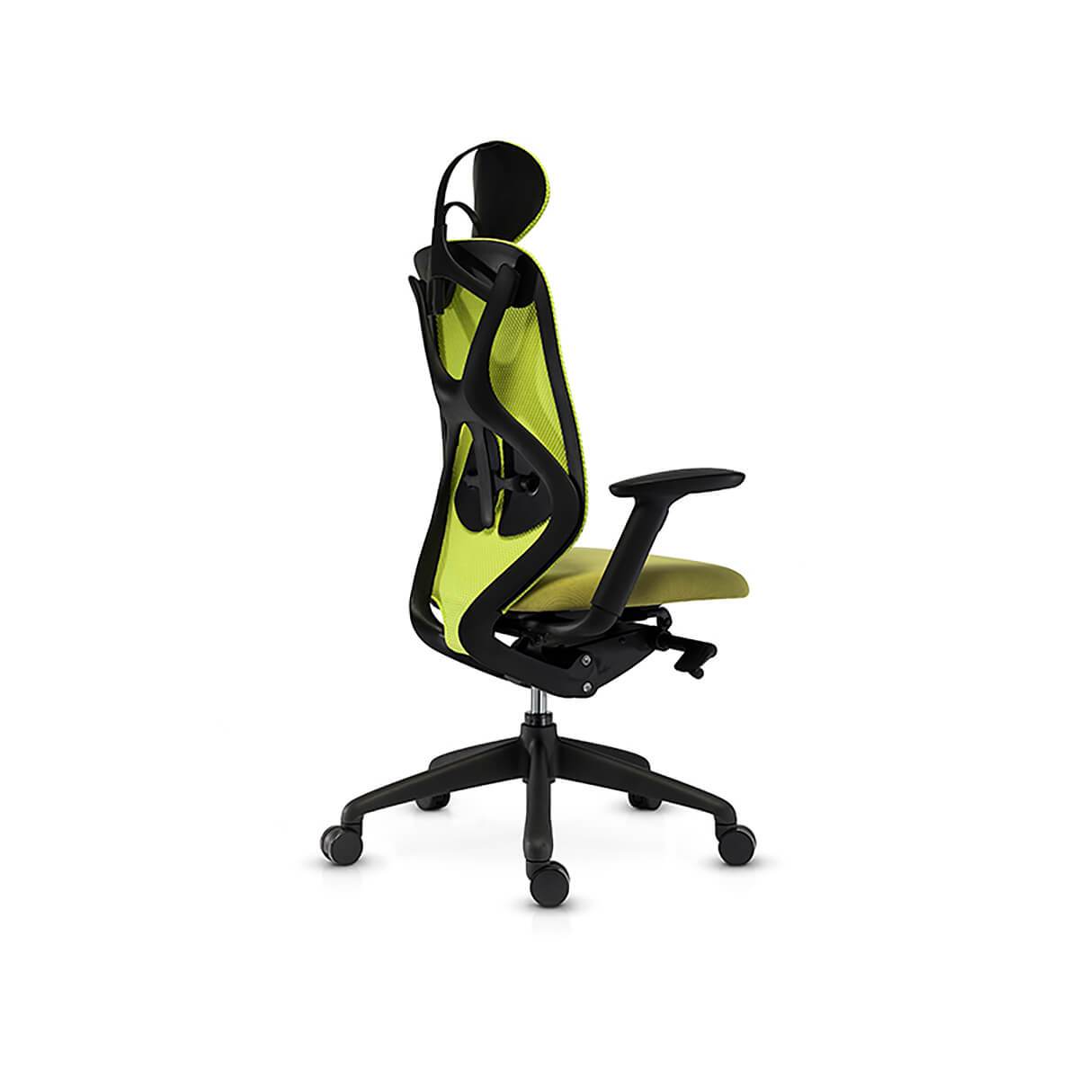 Green SUIT high back mesh office chair side view