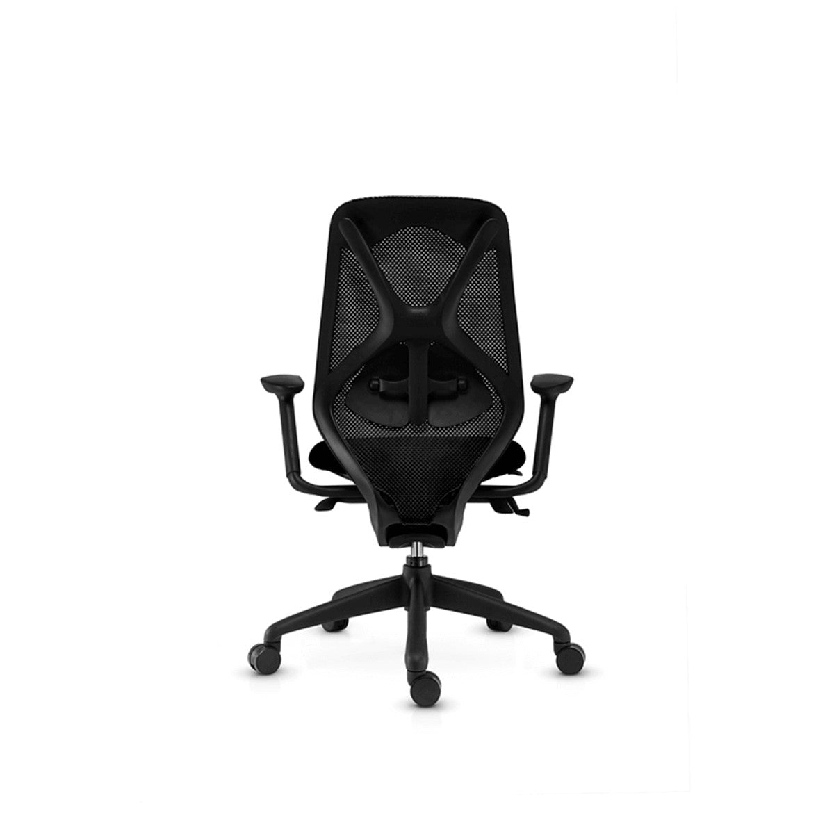 Rear view of SUIT mid back ergonomic office chair in black