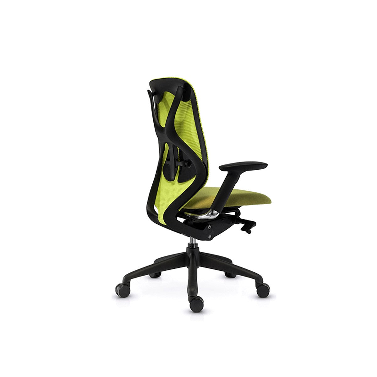 Side view of SUIT mid back ergonomic office chair in green