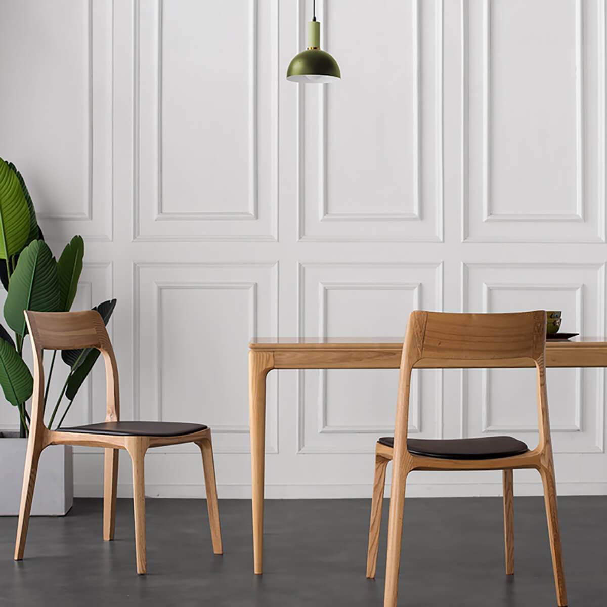 Multiple Visby timber dining chairs in a modern dining room